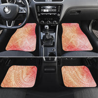 Hawaiian Turtles and Leis Car Mats Tribal Kakau Pattern Peach Fuzz Color LT03 Set 4pcs Peach Fuzz - Polynesian Pride