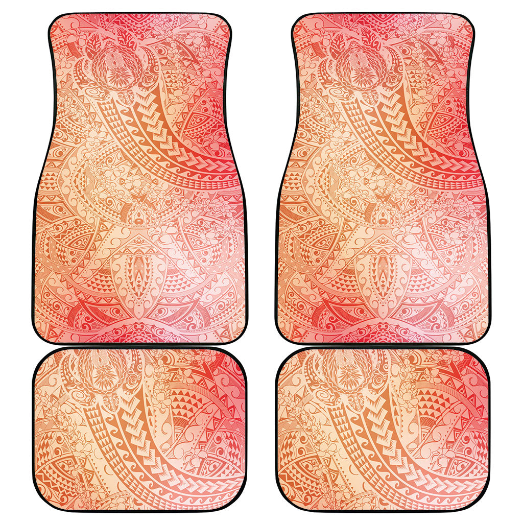 Hawaiian Turtles and Leis Car Mats Tribal Kakau Pattern Peach Fuzz Color LT03 - Polynesian Pride