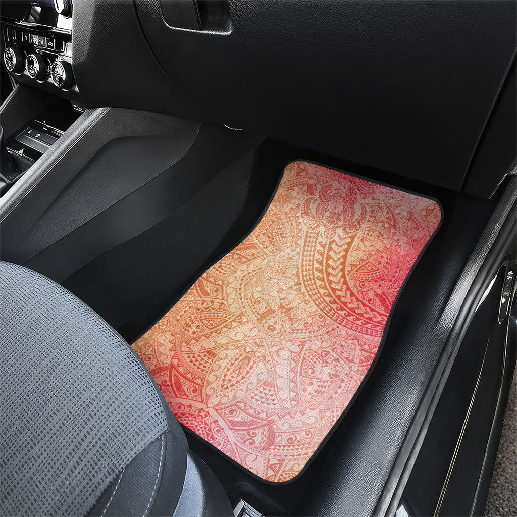 Hawaiian Turtles and Leis Car Mats Tribal Kakau Pattern Peach Fuzz Color LT03 - Polynesian Pride