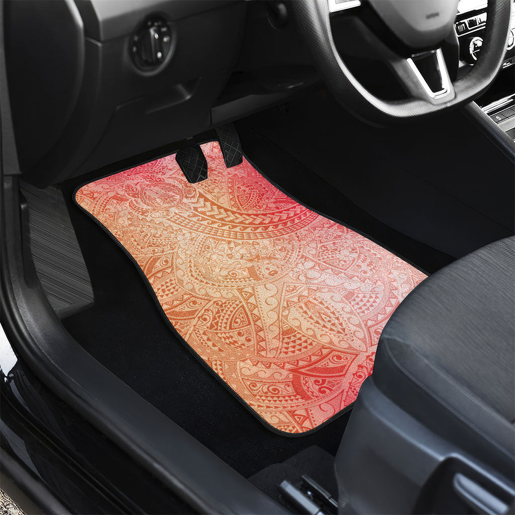 Hawaiian Turtles and Leis Car Mats Tribal Kakau Pattern Peach Fuzz Color LT03 - Polynesian Pride