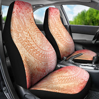 Hawaiian Turtles and Leis Car Seat Cover Tribal Kakau Pattern Peach Fuzz Color LT03 - Polynesian Pride