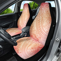 Hawaiian Turtles and Leis Car Seat Cover Tribal Kakau Pattern Peach Fuzz Color LT03 - Polynesian Pride