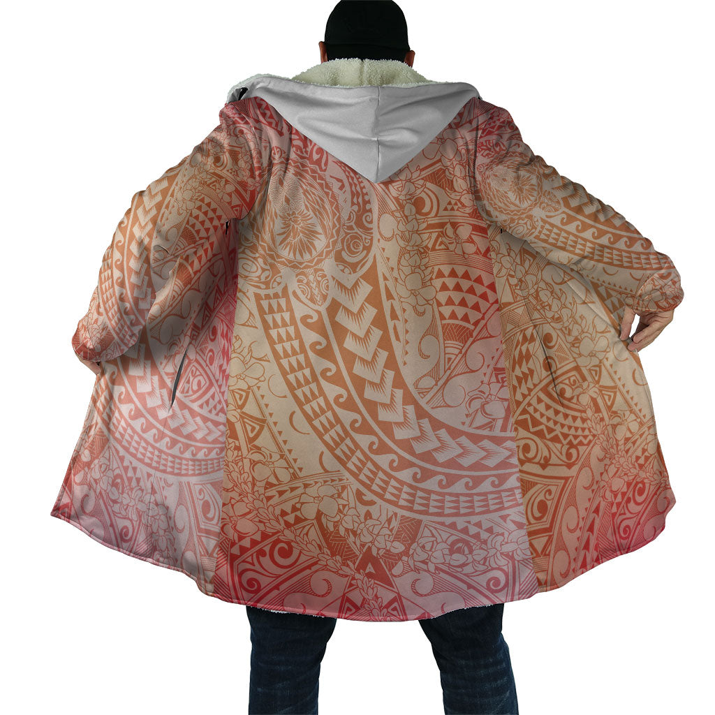 Hawaiian Turtles and Leis Cloak Tribal Kakau Pattern Peach Fuzz Color LT03 - Polynesian Pride