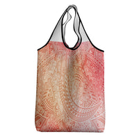 Hawaiian Turtles and Leis Grocery Bag Tribal Kakau Pattern Peach Fuzz Color LT03 - Polynesian Pride