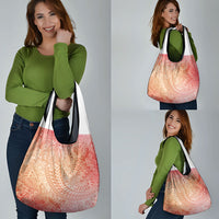 Hawaiian Turtles and Leis Grocery Bag Tribal Kakau Pattern Peach Fuzz Color LT03 - Polynesian Pride