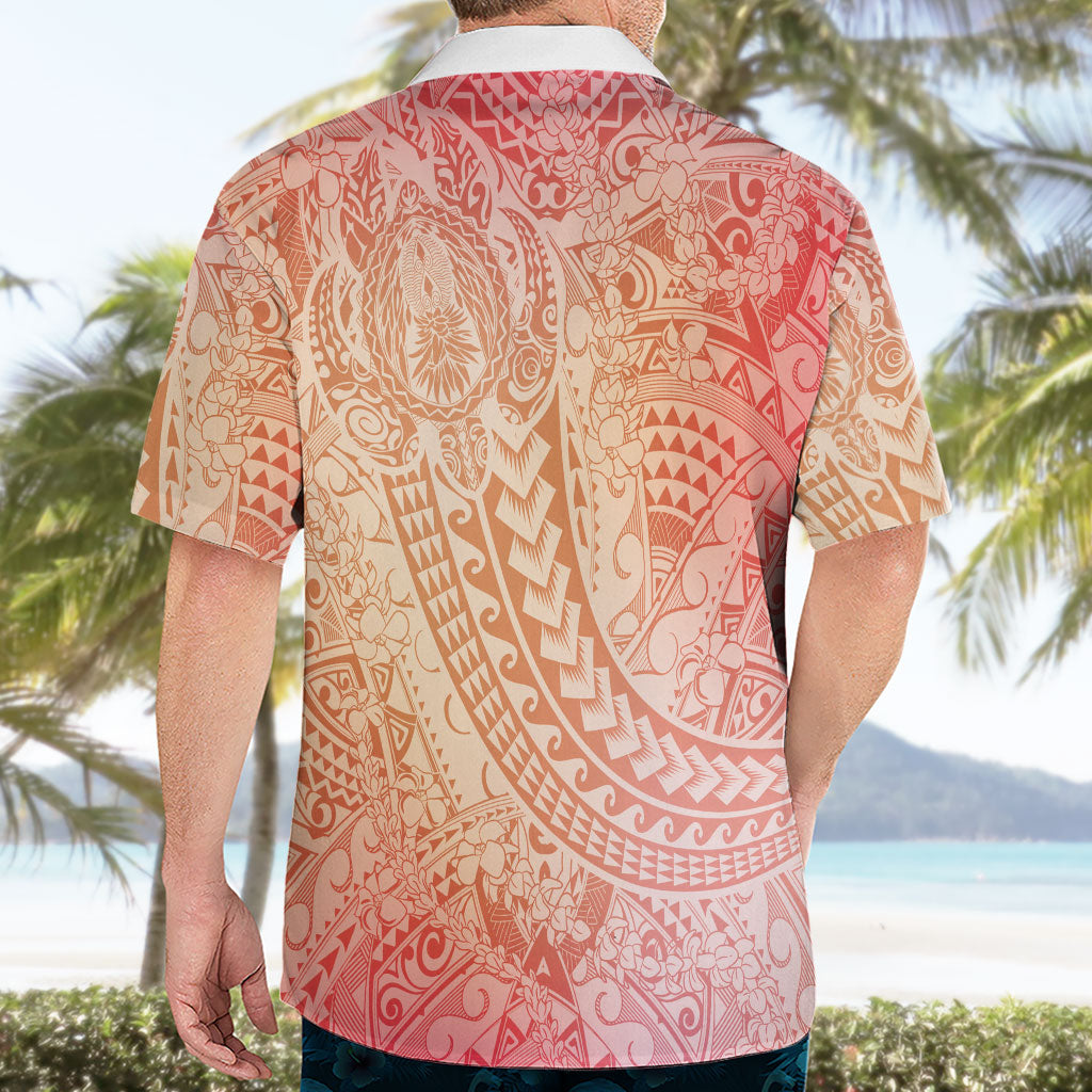 Hawaiian Turtles and Leis Hawaiian Shirt Tribal Kakau Pattern Peach Fuzz Color LT03 - Polynesian Pride