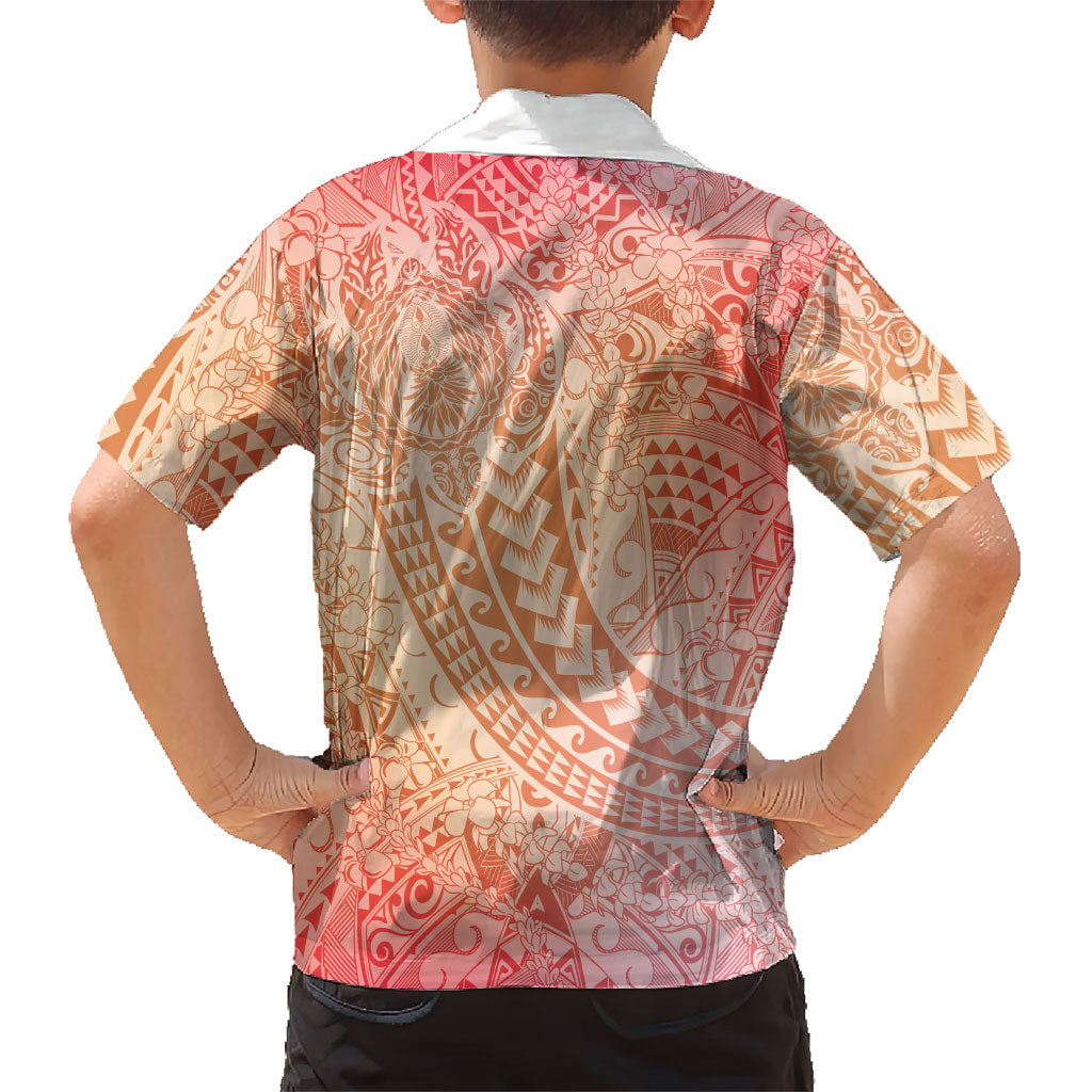 Hawaiian Turtles and Leis Hawaiian Shirt Tribal Kakau Pattern Peach Fuzz Color LT03 - Polynesian Pride