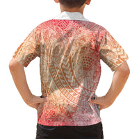 Hawaiian Turtles and Leis Hawaiian Shirt Tribal Kakau Pattern Peach Fuzz Color LT03 - Polynesian Pride