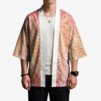Hawaiian Turtles and Leis Kimono Tribal Kakau Pattern Peach Fuzz Color LT03 - Polynesian Pride