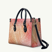 Hawaiian Turtles and Leis Leather Bag Tribal Kakau Pattern Peach Fuzz Color LT03 Peach Fuzz - Polynesian Pride