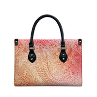 Hawaiian Turtles and Leis Leather Bag Tribal Kakau Pattern Peach Fuzz Color LT03 - Polynesian Pride