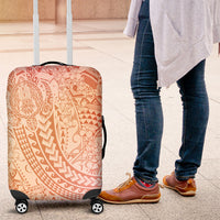 Hawaiian Turtles and Leis Luggage Cover Tribal Kakau Pattern Peach Fuzz Color LT03 Peach Fuzz - Polynesian Pride
