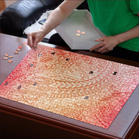 Hawaiian Turtles and Leis Puzzle Tribal Kakau Pattern Peach Fuzz Color LT03 - Polynesian Pride