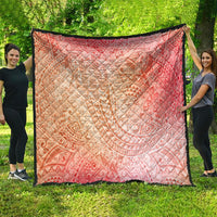 Hawaiian Turtles and Leis Quilt Tribal Kakau Pattern Peach Fuzz Color LT03 - Polynesian Pride