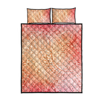 Hawaiian Turtles and Leis Quilt Bed Set Tribal Kakau Pattern Peach Fuzz Color LT03 - Polynesian Pride