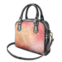 Hawaiian Turtles and Leis Shoulder Handbag Tribal Kakau Pattern Peach Fuzz Color LT03 - Polynesian Pride