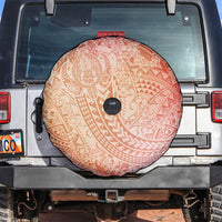 Hawaiian Turtles and Leis Spare Tire Cover Tribal Kakau Pattern Peach Fuzz Color LT03 Peach Fuzz - Polynesian Pride