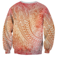 Hawaiian Turtles and Leis Sweatshirt Tribal Kakau Pattern Peach Fuzz Color LT03 - Polynesian Pride
