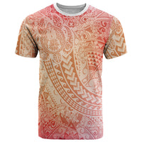 Hawaiian Turtles and Leis T Shirt Tribal Kakau Pattern Peach Fuzz Color LT03 Peach Fuzz - Polynesian Pride