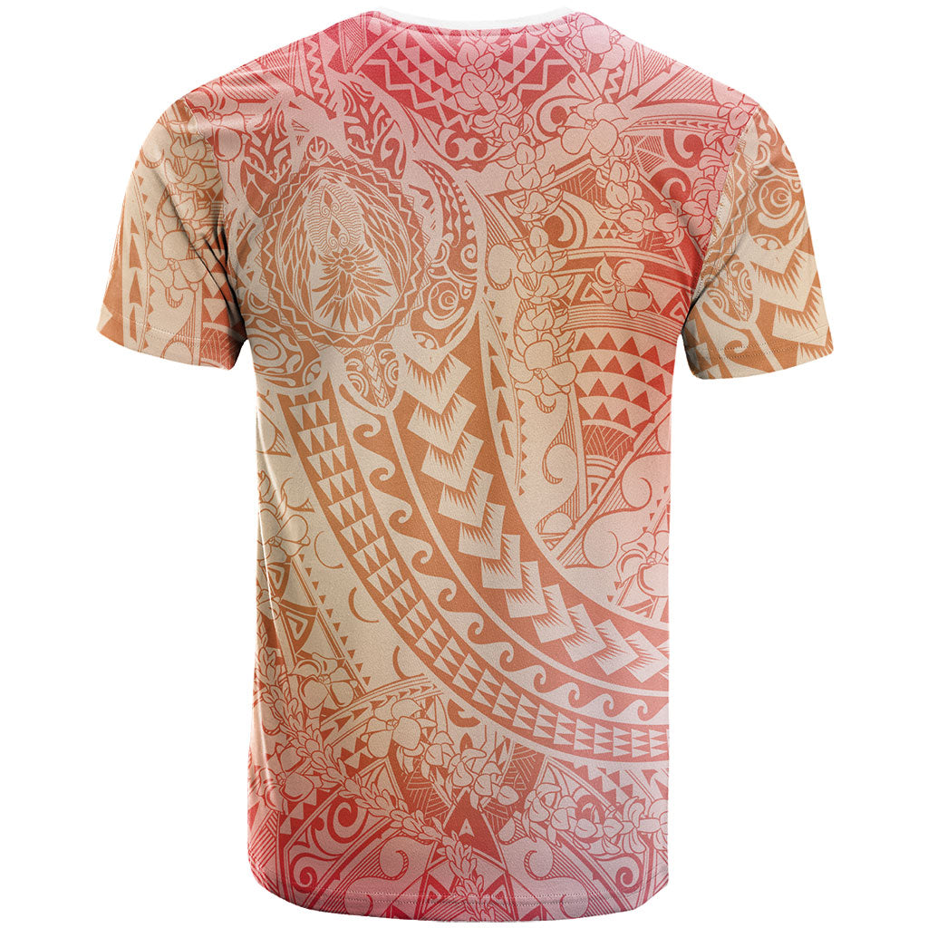 Hawaiian Turtles and Leis T Shirt Tribal Kakau Pattern Peach Fuzz Color LT03 - Polynesian Pride