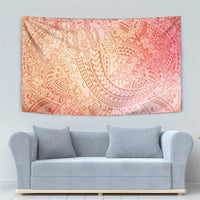 Hawaiian Turtles and Leis Tapestry Tribal Kakau Pattern Peach Fuzz Color LT03 - Polynesian Pride