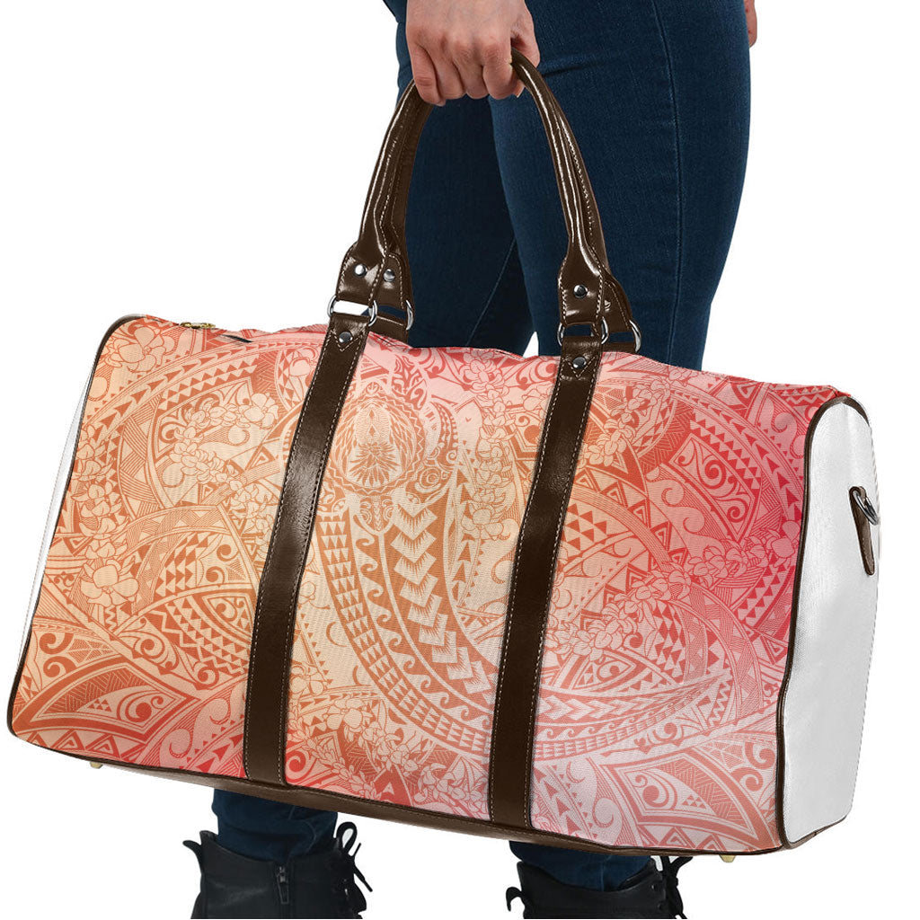 Hawaiian Turtles and Leis Travel Bag Tribal Kakau Pattern Peach Fuzz Color LT03 - Polynesian Pride