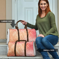 Hawaiian Turtles and Leis Travel Bag Tribal Kakau Pattern Peach Fuzz Color LT03 - Polynesian Pride
