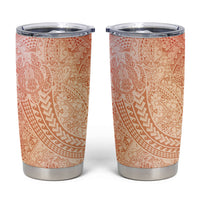Hawaiian Turtles and Leis Tumbler Cup Tribal Kakau Pattern Peach Fuzz Color LT03 Peach Fuzz - Polynesian Pride