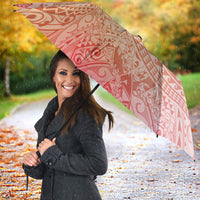 Hawaiian Turtles and Leis Umbrella Tribal Kakau Pattern Peach Fuzz Color LT03 - Polynesian Pride