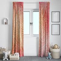 Hawaiian Turtles and Leis Window Curtain Tribal Kakau Pattern Peach Fuzz Color LT03 - Polynesian Pride
