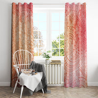 Hawaiian Turtles and Leis Window Curtain Tribal Kakau Pattern Peach Fuzz Color LT03 - Polynesian Pride