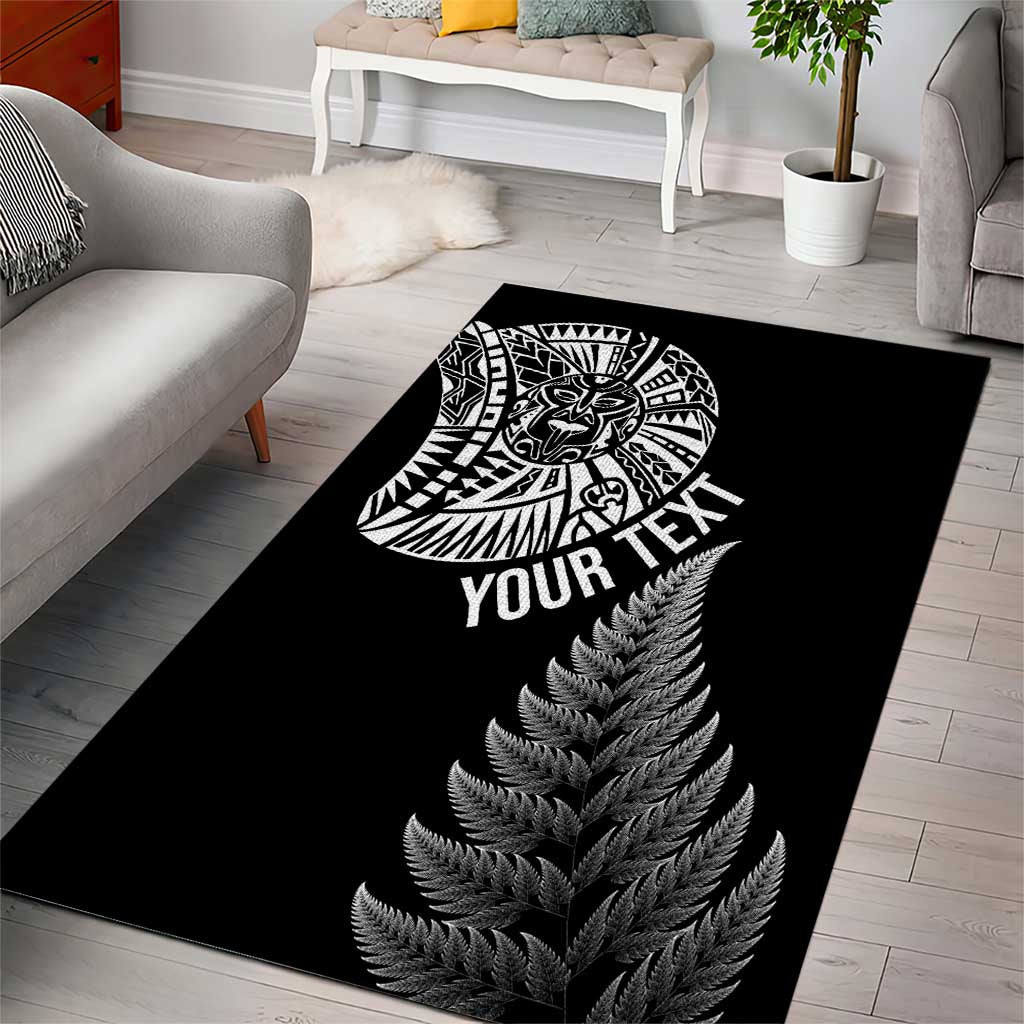 Personalised New Zealand Maori Art Tattoo and Silver Fern Area Rug
