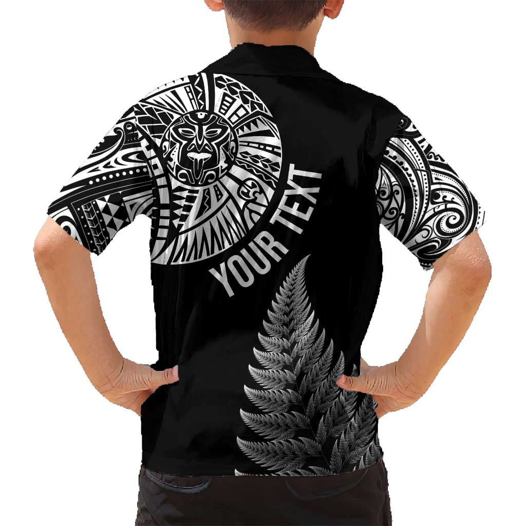 Personalised New Zealand Maori Art Tattoo and Silver Fern Family Matching Off Shoulder Maxi Dress and Hawaiian Shirt