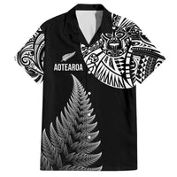 Personalised New Zealand Maori Art Tattoo and Silver Fern Family Matching Off Shoulder Short Dress and Hawaiian Shirt