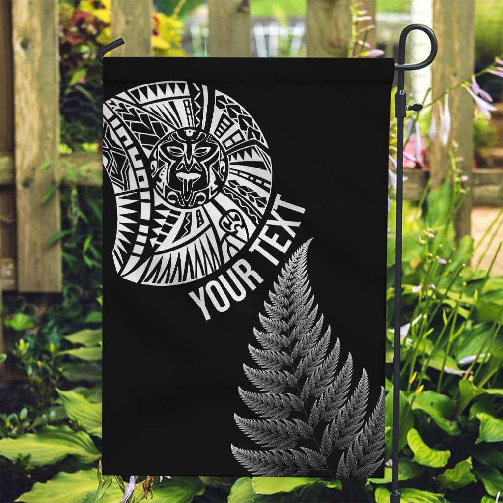 Personalised New Zealand Maori Art Tattoo and Silver Fern Garden Flag LT03 Garden Flag Black - Polynesian Pride