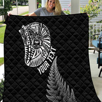 Personalised New Zealand Maori Art Tattoo and Silver Fern Quilt LT03 Black - Polynesian Pride