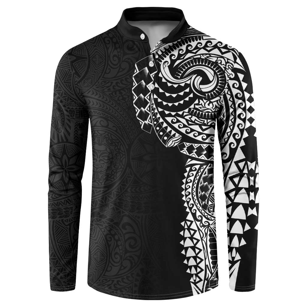 Polynesian Art Traditional Tattoo Pattern Button Sweatshirt