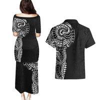 Polynesian Art Traditional Tattoo Pattern Couples Matching Puletasi and Hawaiian Shirt LT03 - Polynesian Pride