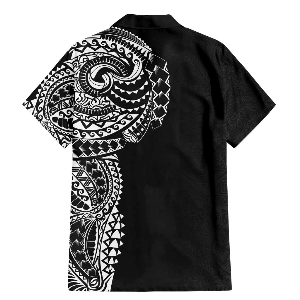 Polynesian Art Traditional Tattoo Pattern Family Matching Mermaid Dress and Hawaiian Shirt