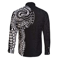 Polynesian Art Traditional Tattoo Pattern Family Matching Mermaid Dress and Hawaiian Shirt