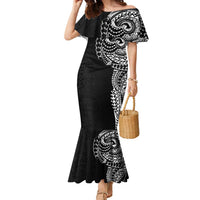 Polynesian Art Traditional Tattoo Pattern Family Matching Mermaid Dress and Hawaiian Shirt