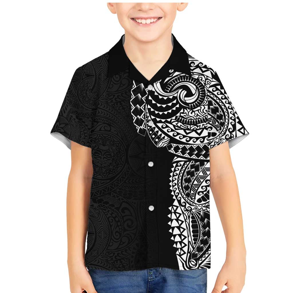 Polynesian Art Traditional Tattoo Pattern Family Matching Mermaid Dress and Hawaiian Shirt