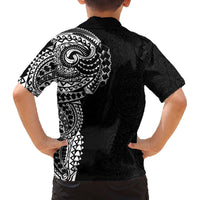Polynesian Art Traditional Tattoo Pattern Family Matching Off Shoulder Short Dress and Hawaiian Shirt LT03 - Polynesian Pride
