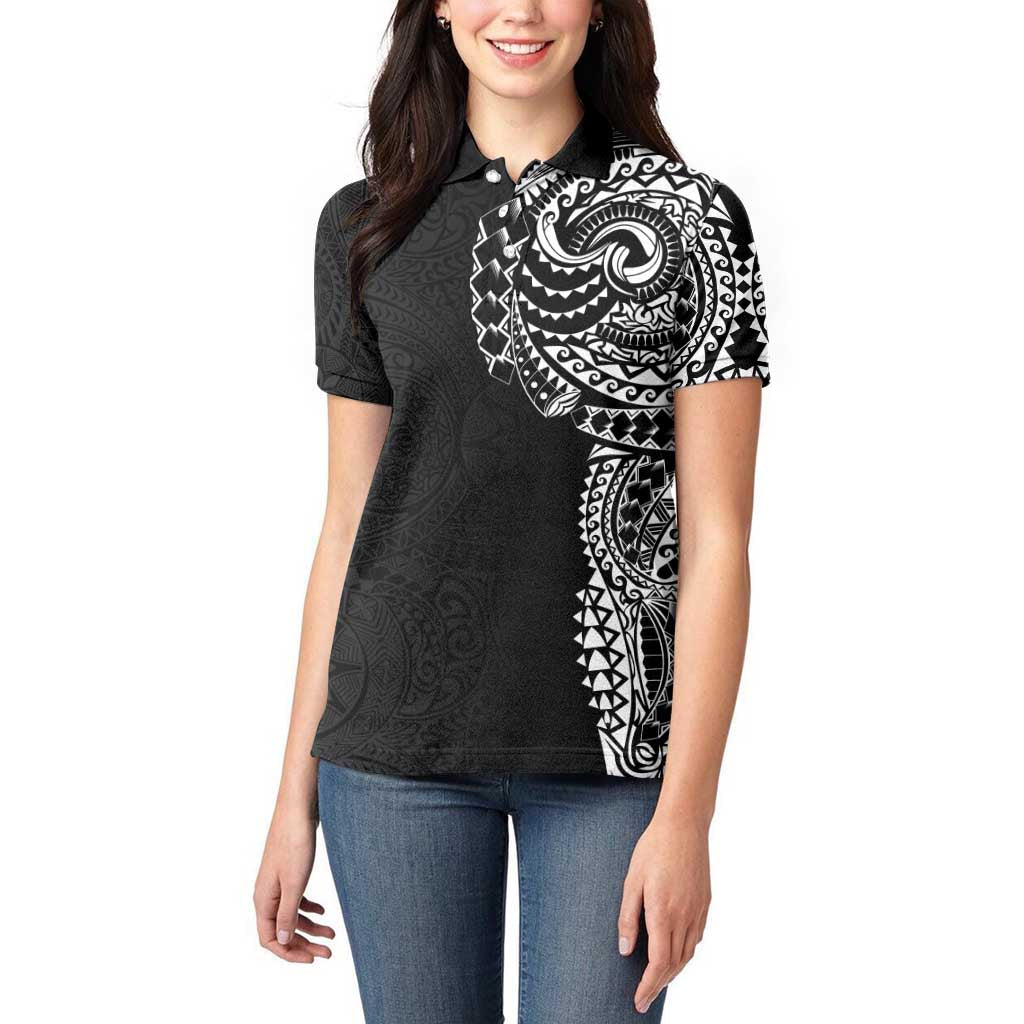 Polynesian Art Traditional Tattoo Pattern Women Polo Shirt