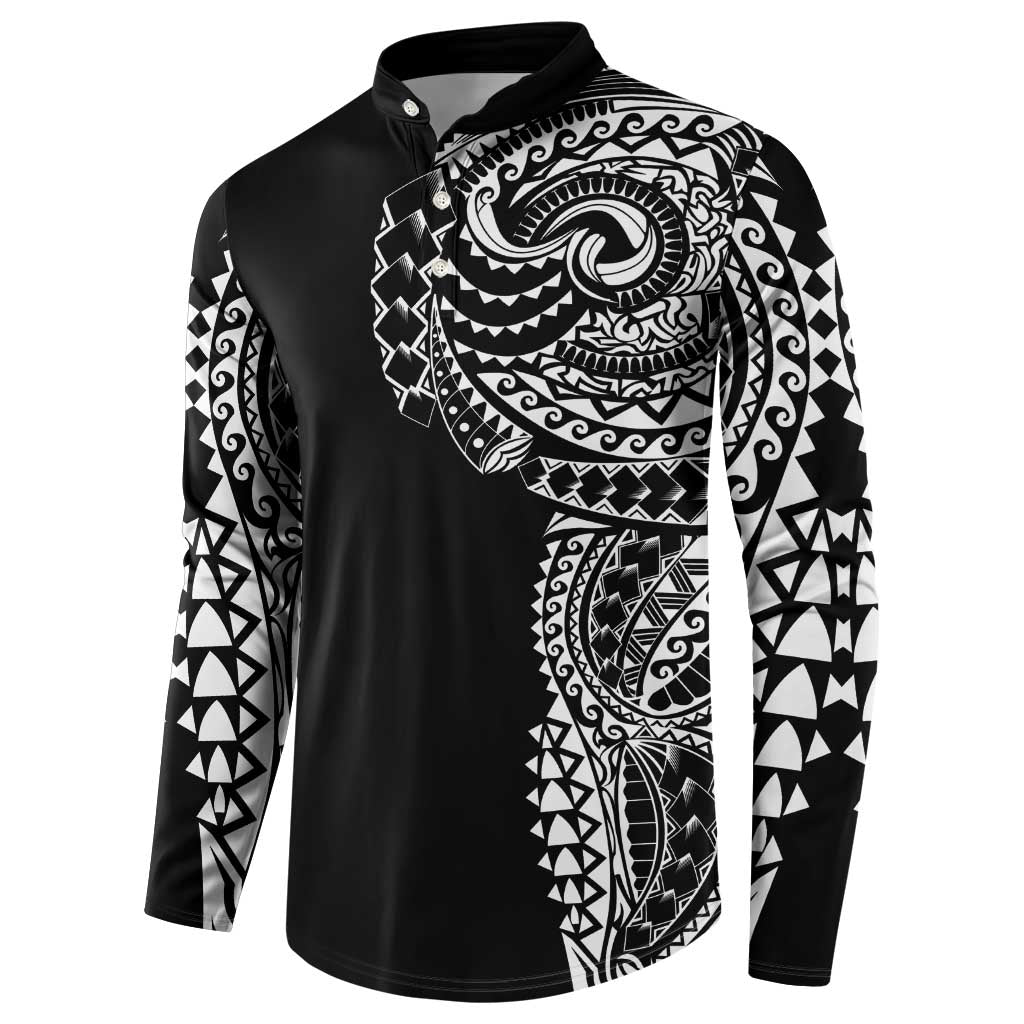 Polynesian Art Traditional Tattoo Button Sweatshirt Simple Style