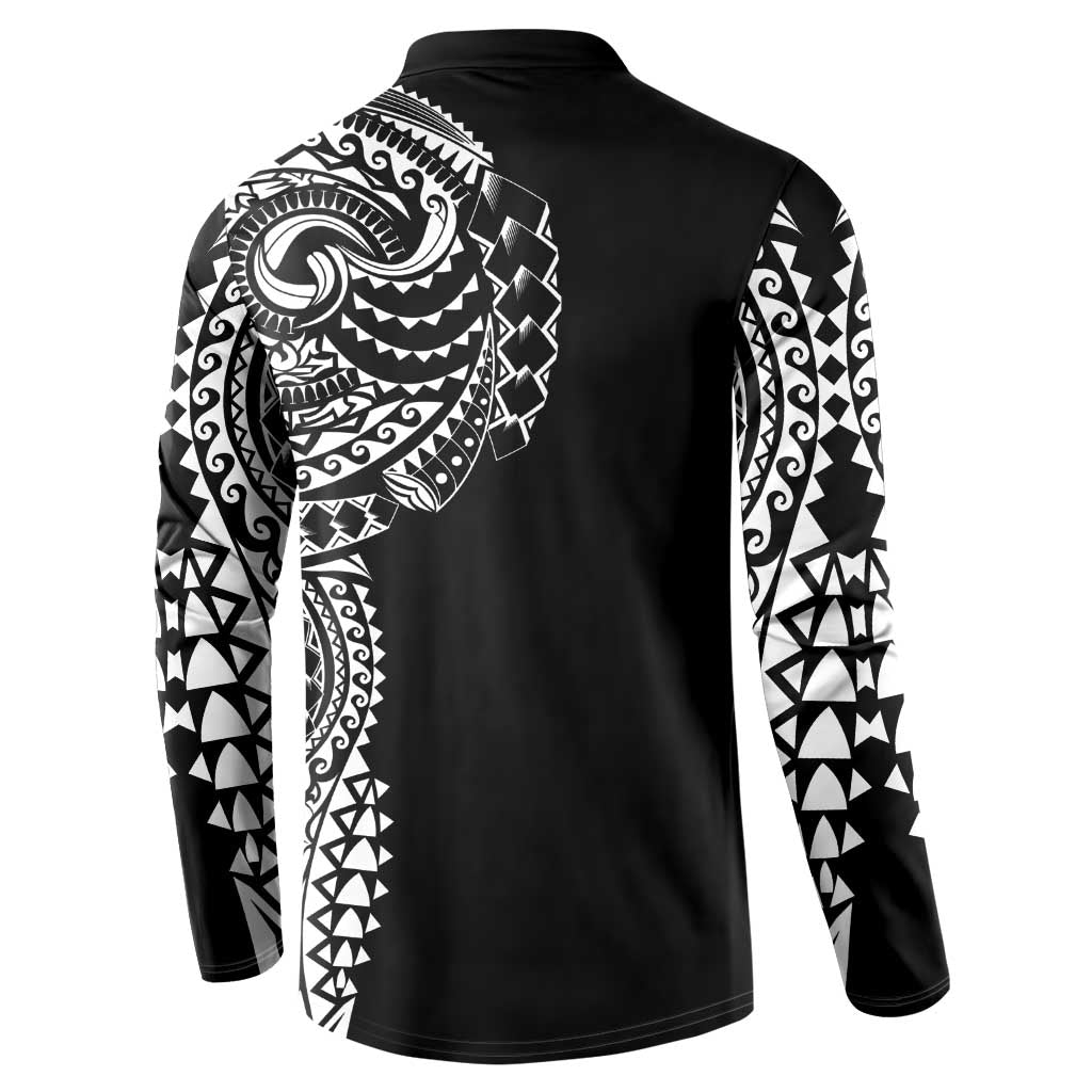 Polynesian Art Traditional Tattoo Button Sweatshirt Simple Style