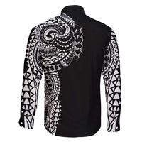 Polynesian Art Traditional Tattoo Family Matching Long Sleeve Bodycon Dress and Hawaiian Shirt Simple Style