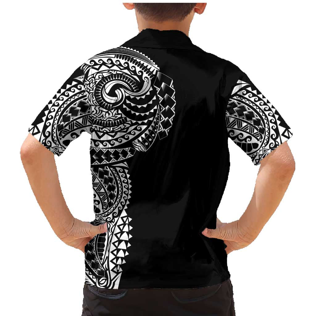 Polynesian Art Traditional Tattoo Family Matching Mermaid Dress and Hawaiian Shirt Simple Style