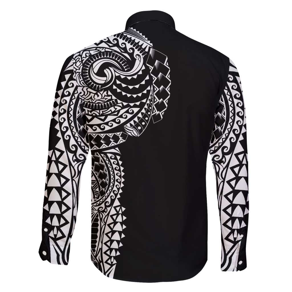 Polynesian Art Traditional Tattoo Family Matching Short Sleeve Bodycon Dress and Hawaiian Shirt Simple Style