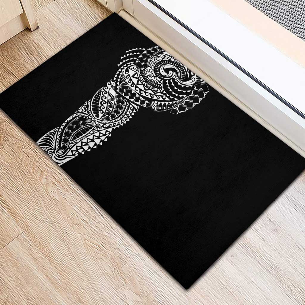 Polynesian Art Traditional Tattoo Rubber Doormat Simple Style